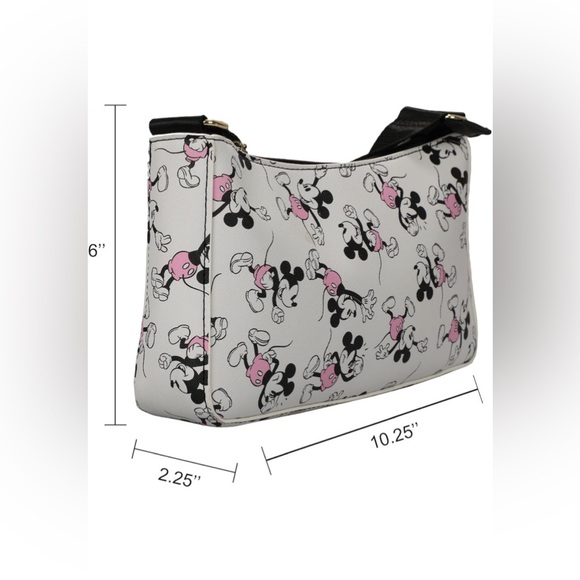 Disney Mickey Mouse Women's White Handbag With Removable Coin Purse - Picture 4 of 15